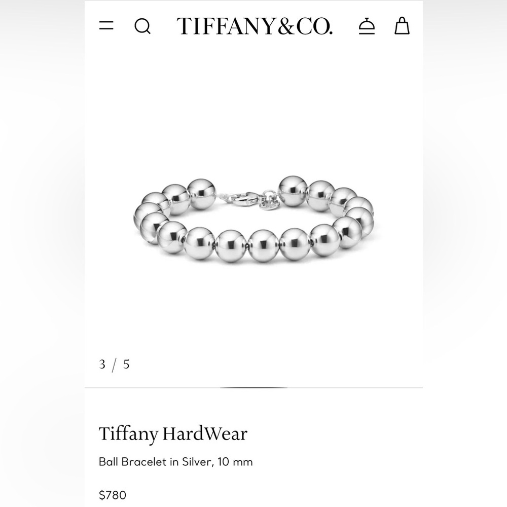 Tiffany & Co Ball Bead 10mm Sterling Silver Bracelet Shiny Excellent Condition - Picture 8 of 8